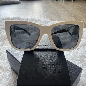 Prada Ivory White Sunglasses Oversized